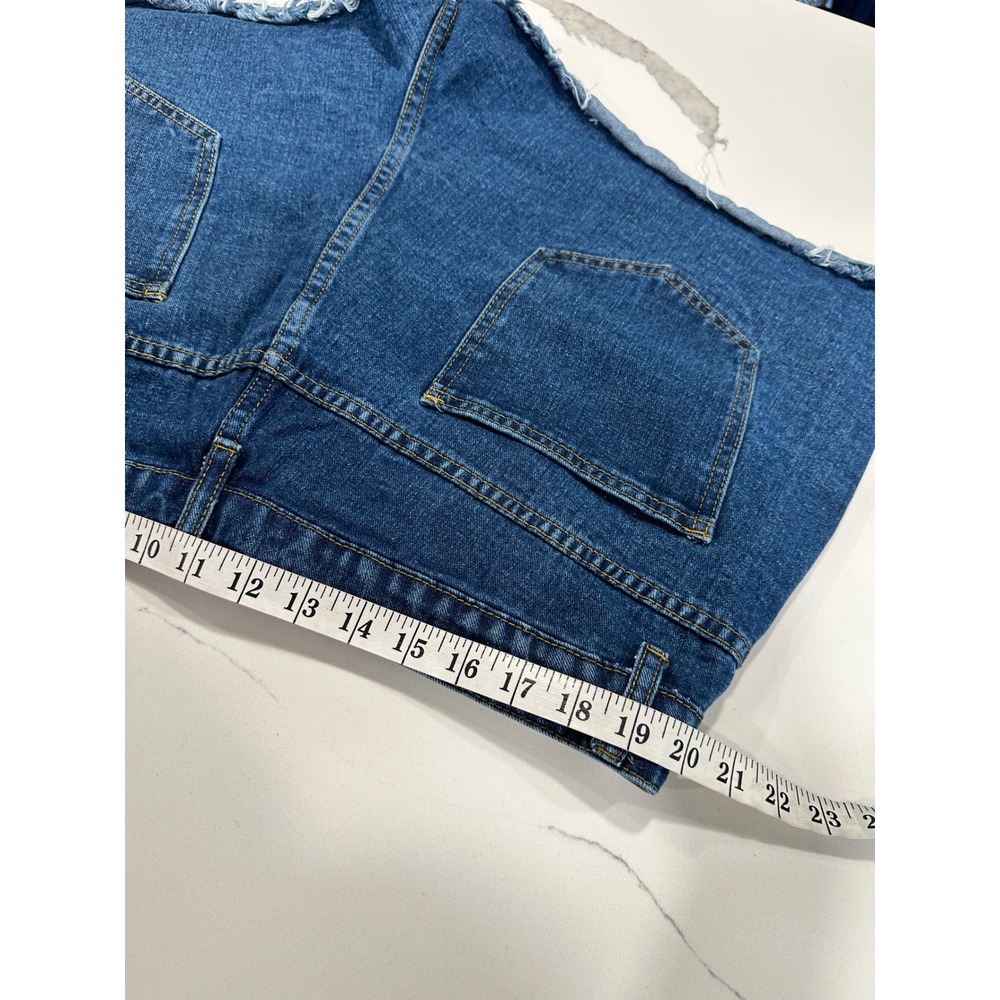Distressed Denim Shorts 3XL Blue Medium Wash Plus‎ Raw Hem - Picture 5 of 5